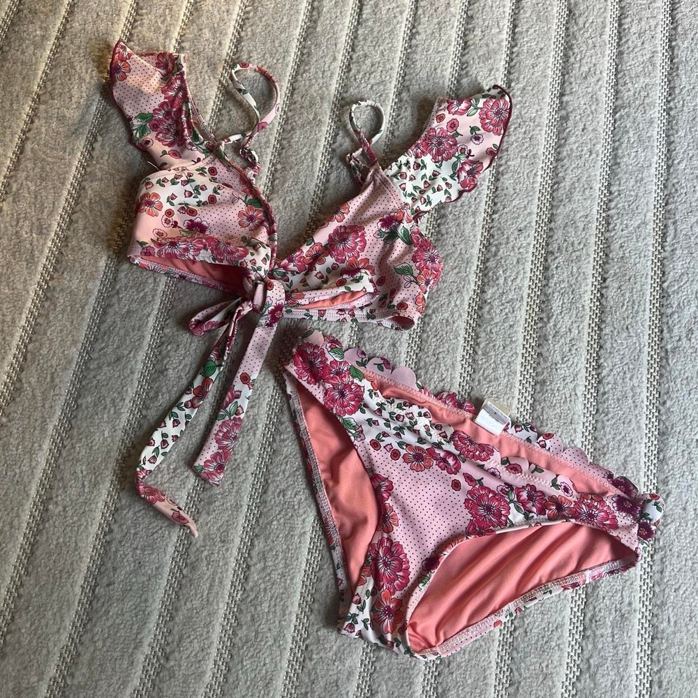 Urban Sea Pink floral bikini set size S Summer Beach Party Pool Travel Vacation